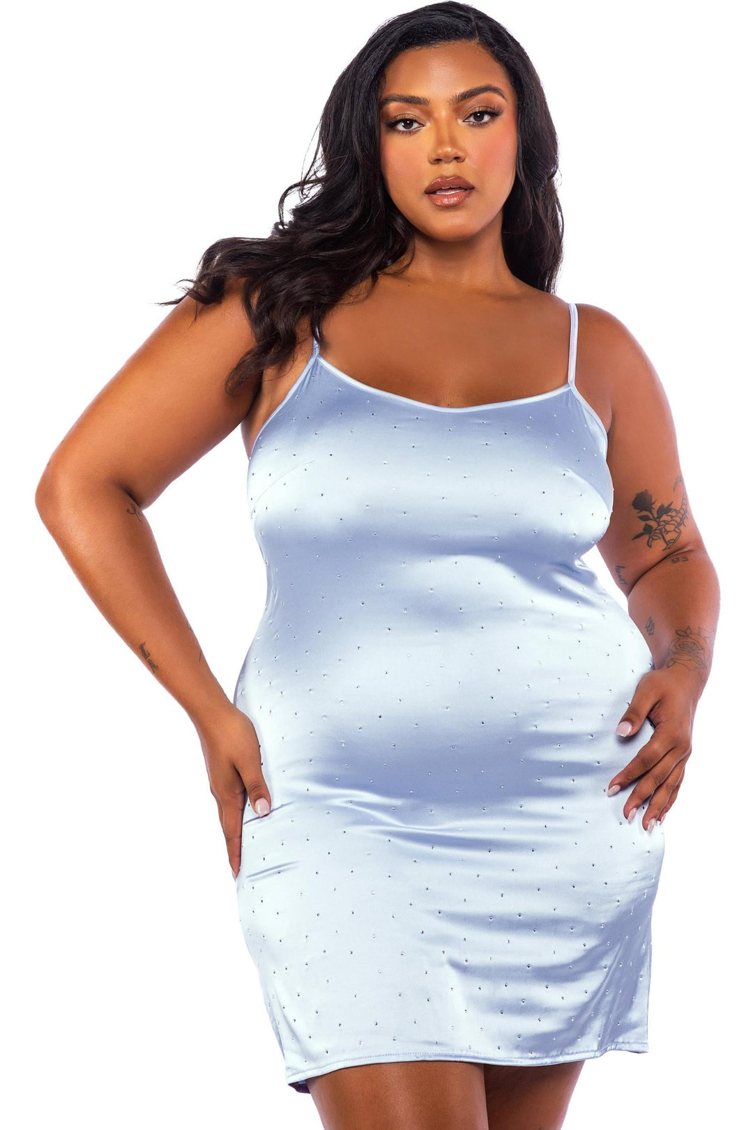 Roma Confidential Twinkle Diamante Chemise in Blue  from SexyShoes.com