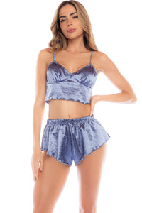 Mapale Two Piece Pajama Set in Blue  from SexyShoes.com