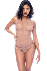 Mapale Two Piece Set Chain Harness in Rose Gold  from SexyShoes.com