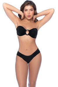 Mapale Two Piece Swimsuit with Bandeau Top in Black  from SexyShoes.com