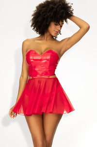 Two in One Vinyl Lingerie Set and Babydoll-Lingerie Sets-SEXYSHOES.COM