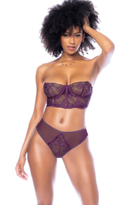 Mapale Underwire Bustier with Thong in Purple  from SexyShoes.com
