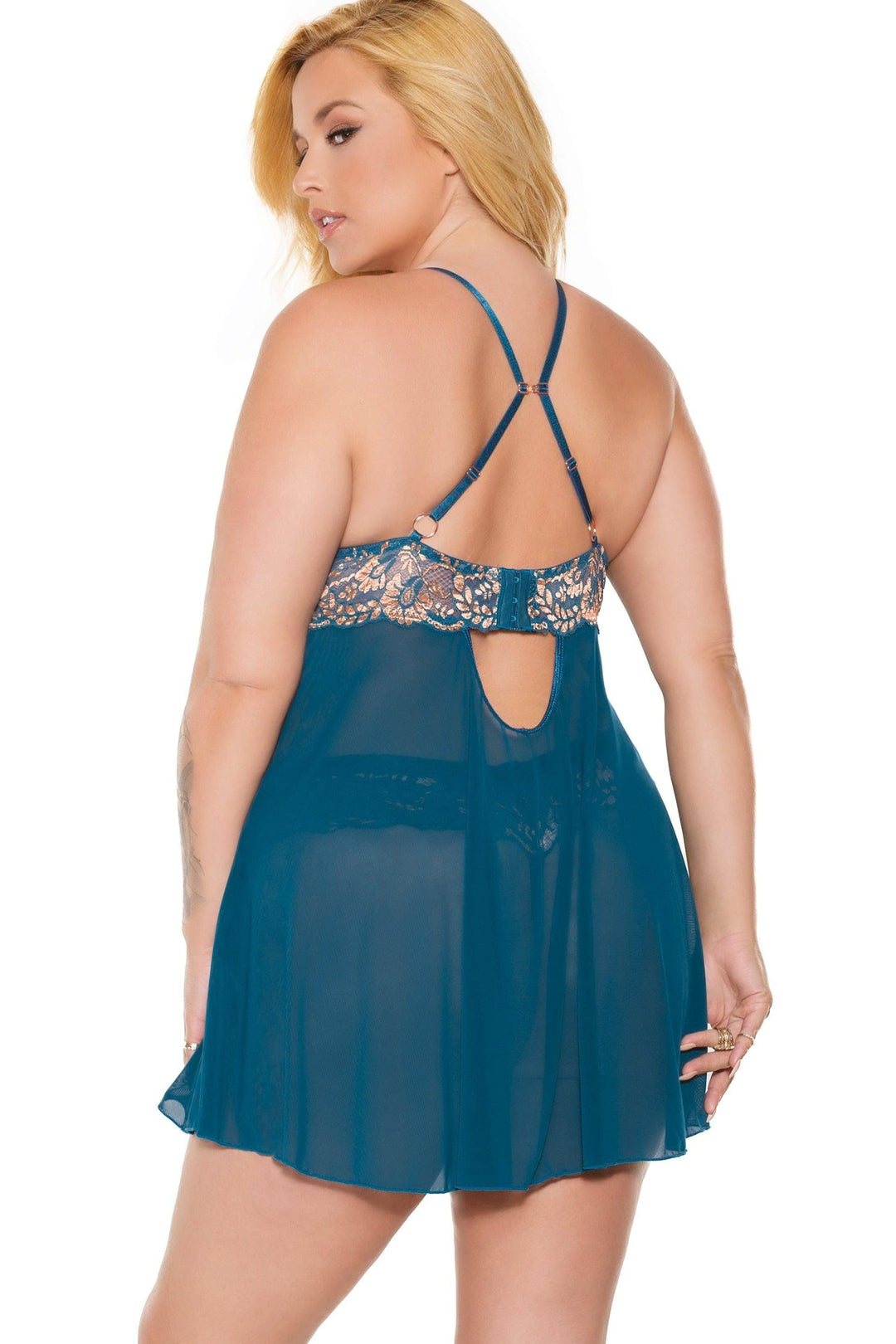 Underwired Demi Cups Babydoll with Embroidered Details