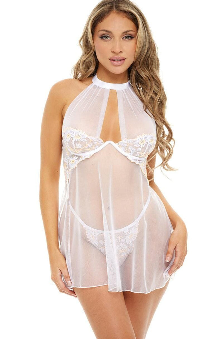 Floral Embroidery Babydoll