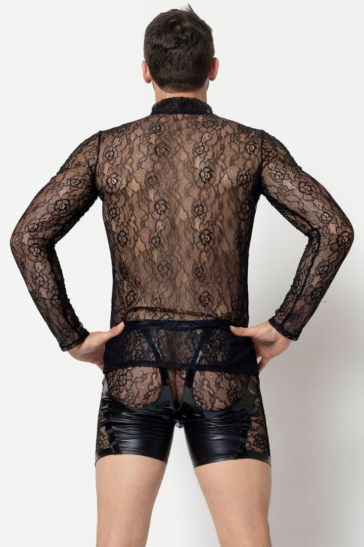 VALLA Floral Lace Long Sleeved Shirt