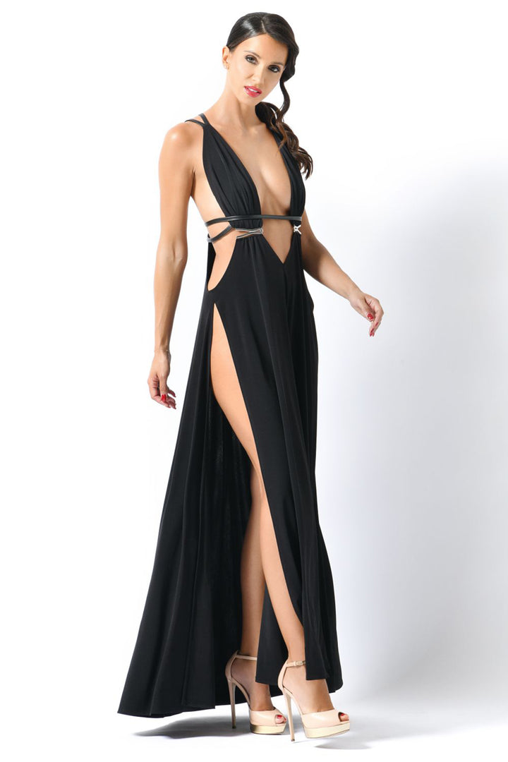 VENUS LYCRA LONG SLIT DRESS