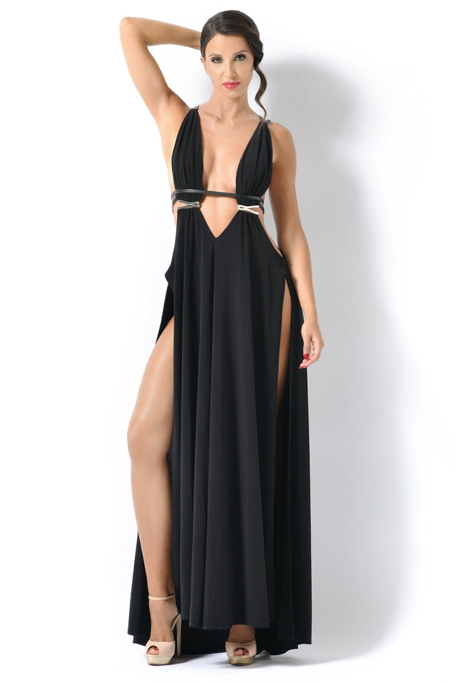 VENUS LYCRA LONG SLIT DRESS