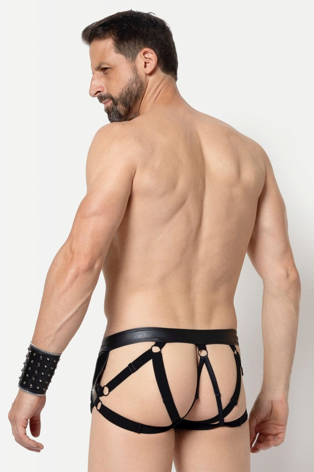 L'HOMME VINYL FLOKI JOCKSTRAP in Black 