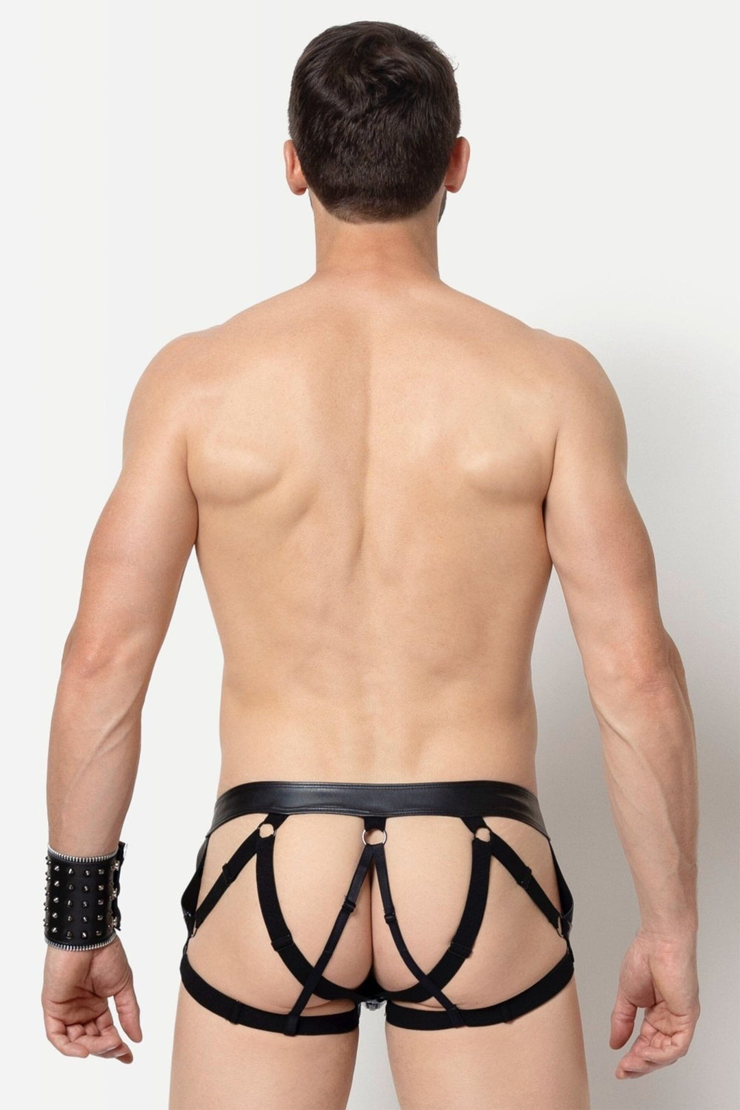 L'HOMME VINYL FLOKI JOCKSTRAP in Black 