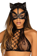 Vegan Leather Studded Cat Mask