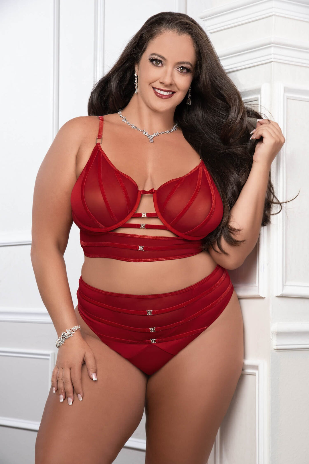 G World Velour Accent Bra and Panty Plus Size | Now At SexyShoes.com SEXYSHOES.COM G World Velour Accent Bra and Panty Plus Size | Now At SexyShoes.com SEXYSHOES.COM