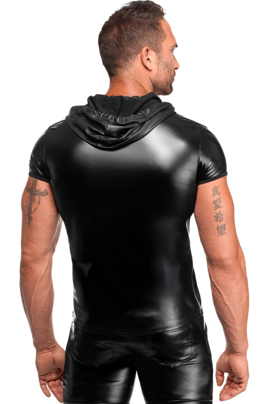 Vexen Black Men's Hooded Zippered Top