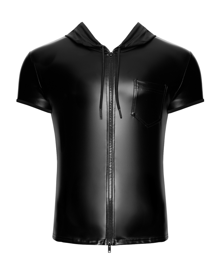 Vexen Black Men's Hooded Zippered Top