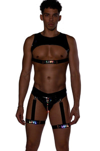 Roma Confidential Vinyl Crop Top in Black 