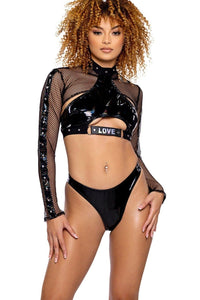 Roma Confidential Vinyl Halter Top in Black  from SexyShoes.com