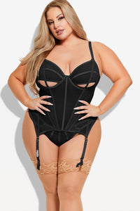 House of Desire Vivienne 2 Pc Bustier & G String Set in Black 