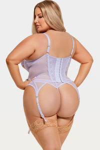 House of Desire Vivienne 2 Pc Bustier & G String Set in Purple 