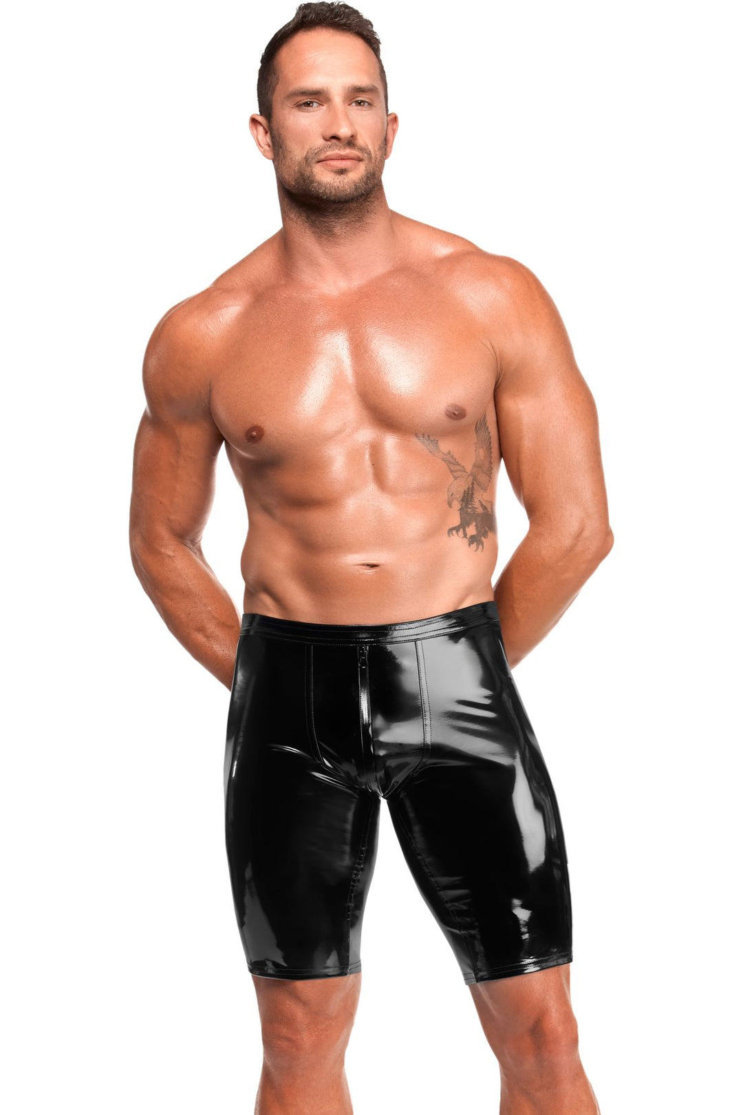 Voltage Black PVC Men's Biker Shorts