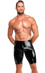 Voltage Black PVC Men's Biker Shorts