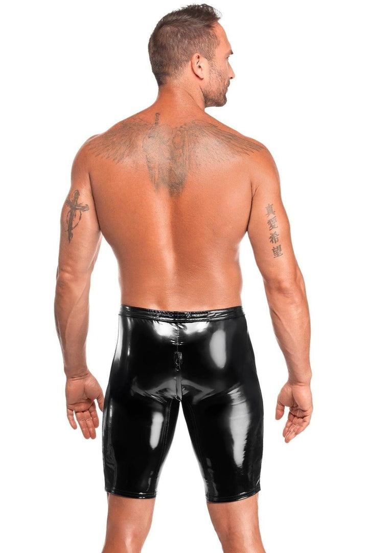 Voltage Black PVC Men's Biker Shorts