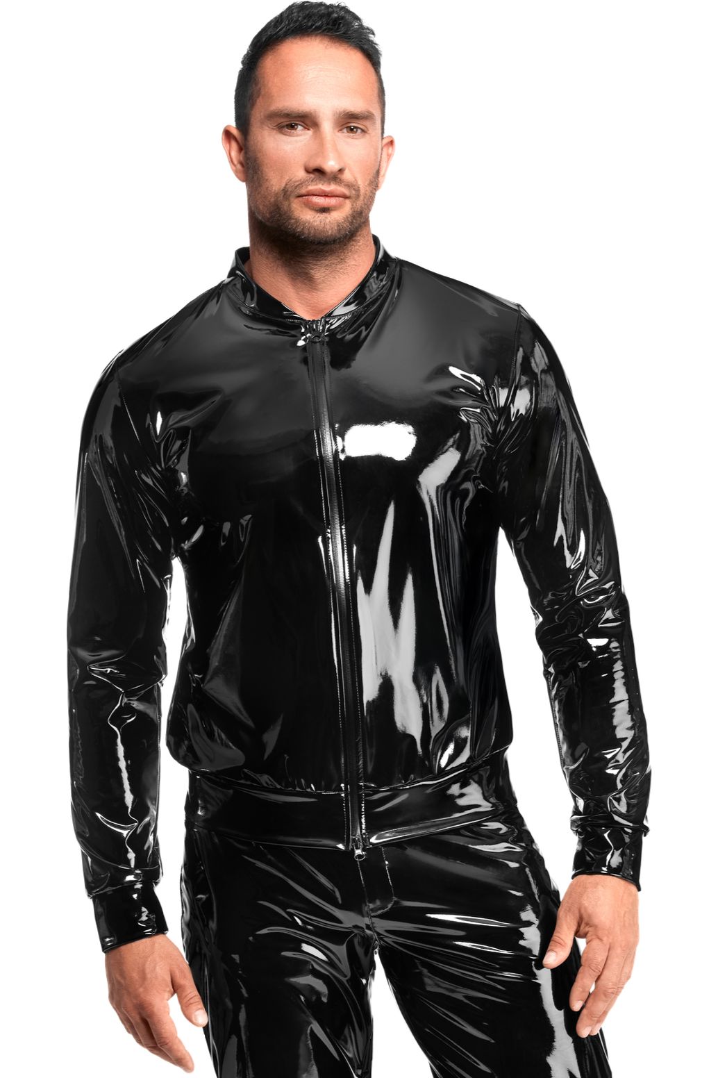 Voltage Men's Black PVC Jacket