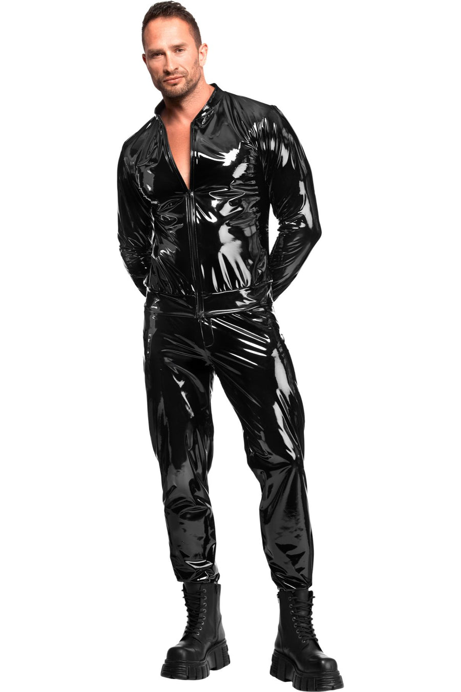 Voltage Men's Black PVC Jacket