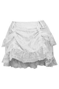 Daisy Corsets White Lace Ruched Bustle Skirt in White  from SexyShoes.com