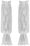 White Sheer Lace Smocked Sleeves