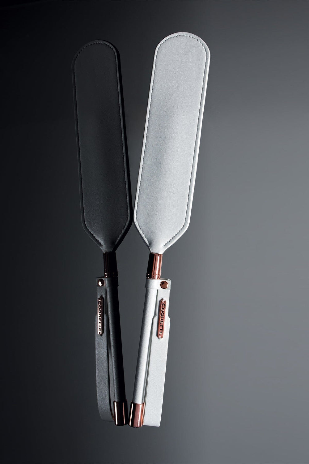 White and Rose Gold Paddle-Paddle + Floggers-SEXYSHOES.COM