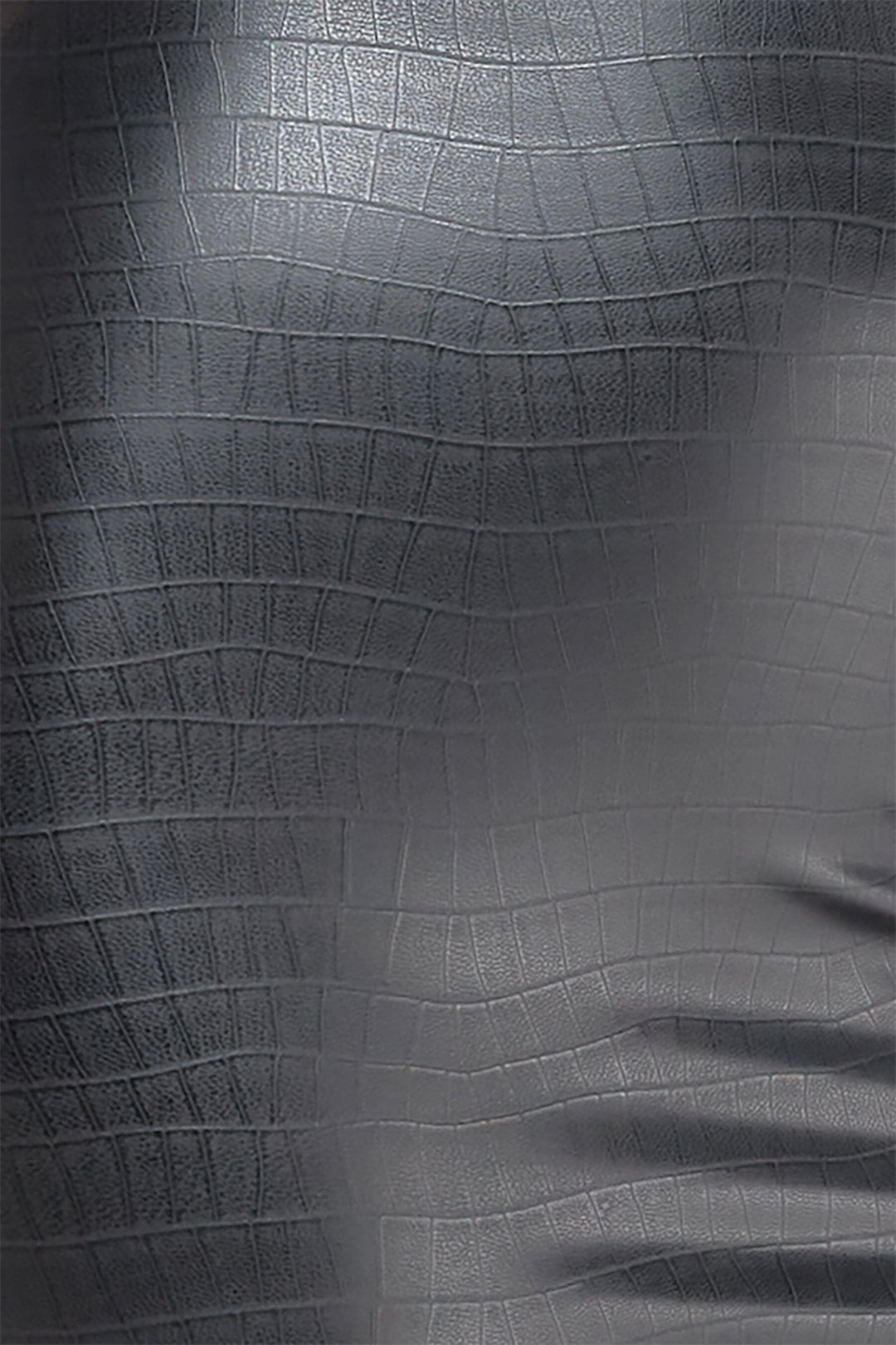 Noir Handmade Wild Crocodile Printed Wetlook Shorts in Black 