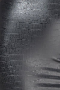 Noir Handmade Wild Crocodile Printed Wetlook Shorts in Black 