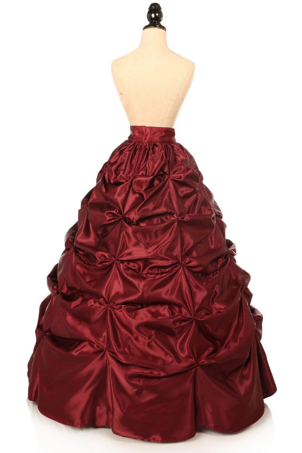Daisy Corsets Wine Satin Pick Up Long Skirt in Red 
