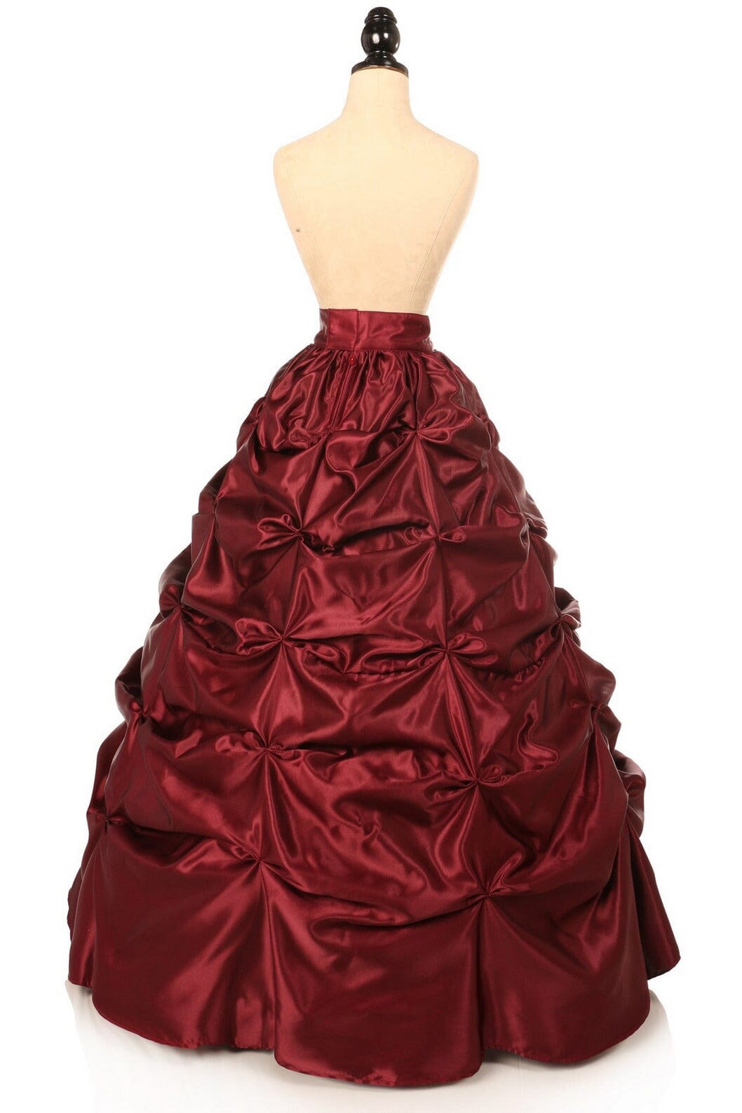 Daisy Corsets Wine Satin Pick Up Long Skirt in Red 