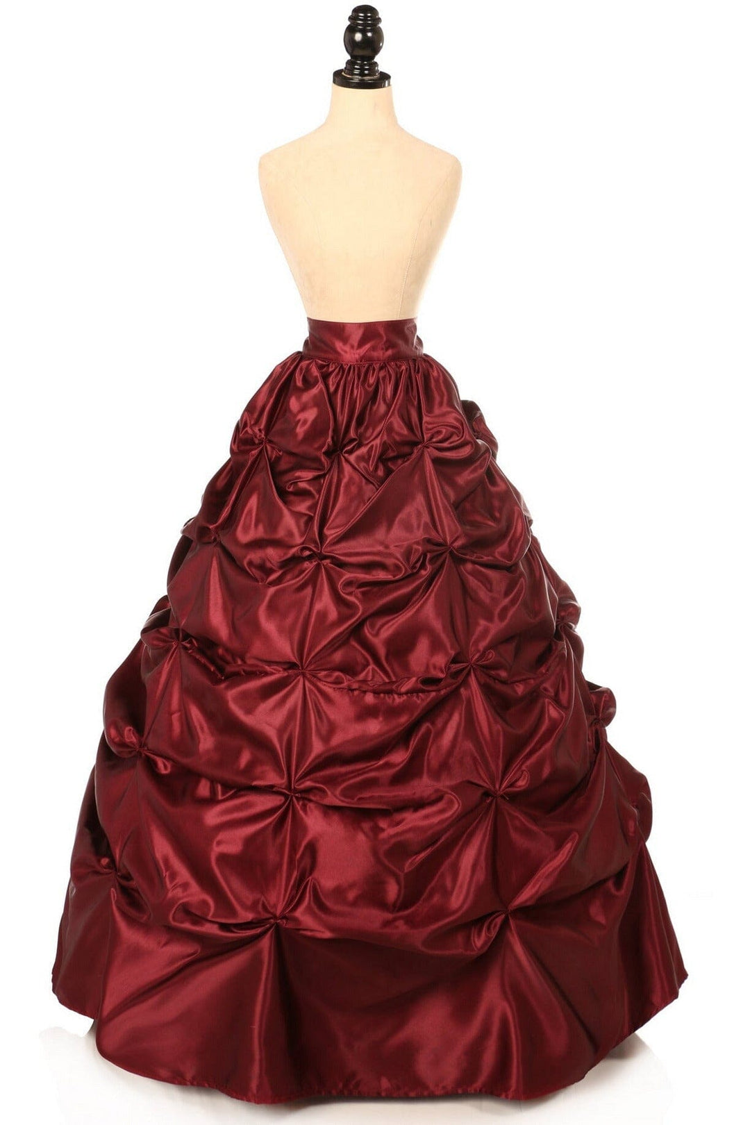 Daisy Corsets Wine Satin Pick Up Long Skirt in Red  from SexyShoes.com