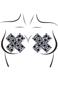 Leg Avenue X Factor Adhesive Nipple Jewel Stickers in Black  from SexyShoes.com