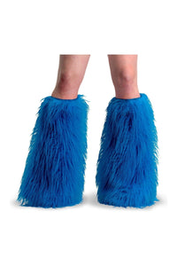 Demonia YETI-08 Blue Faux Fur Leg Warmers in Blue Faux Fur from SexyShoes.com