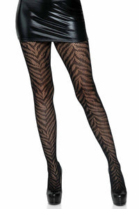 Leg Avenue Zebra Net Tights in Black  from SexyShoes.com