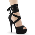 DELIGHT-679 Exotic Sandal | Black Faux Suede
