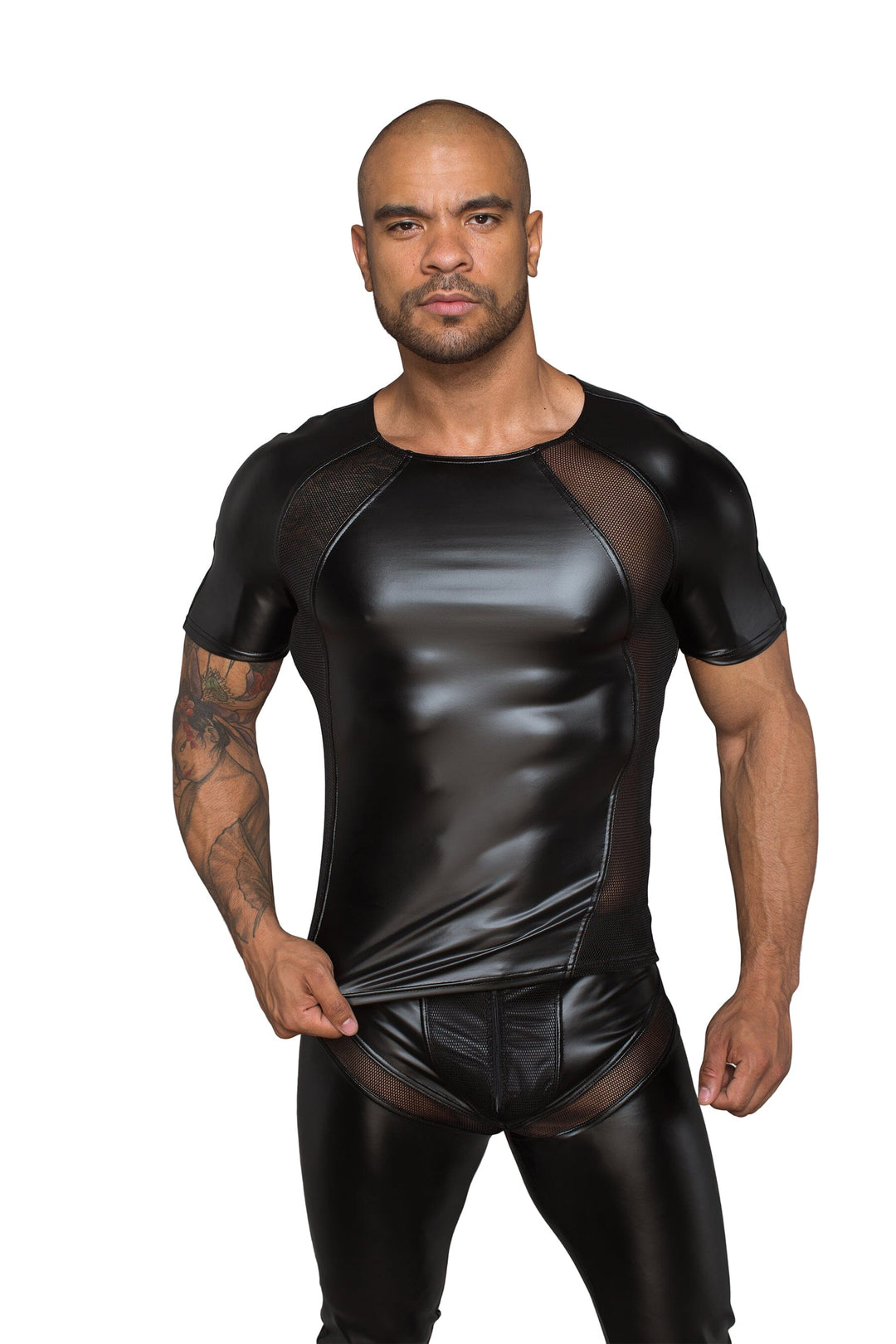 Men's T-Shirt Made Of Powerwetlook With 3D Net Inserts