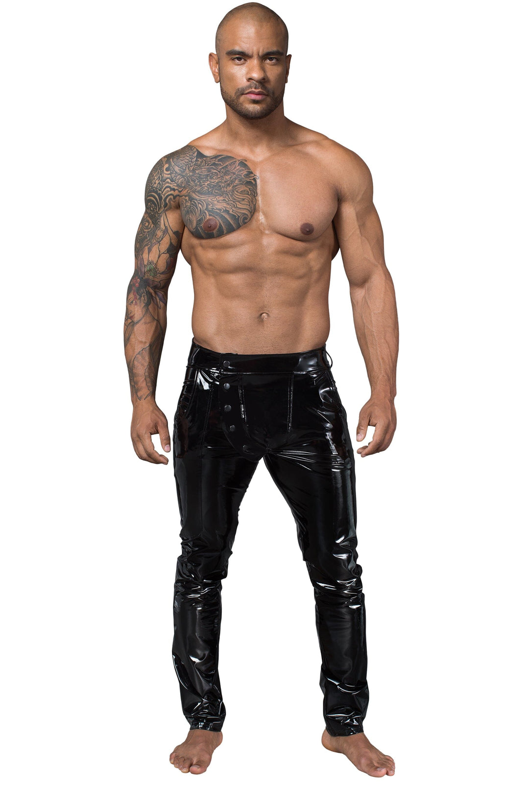 Noir Handmade Men'S Long Pants Made Of Elastic Pvc in Black  from SexyShoes.com