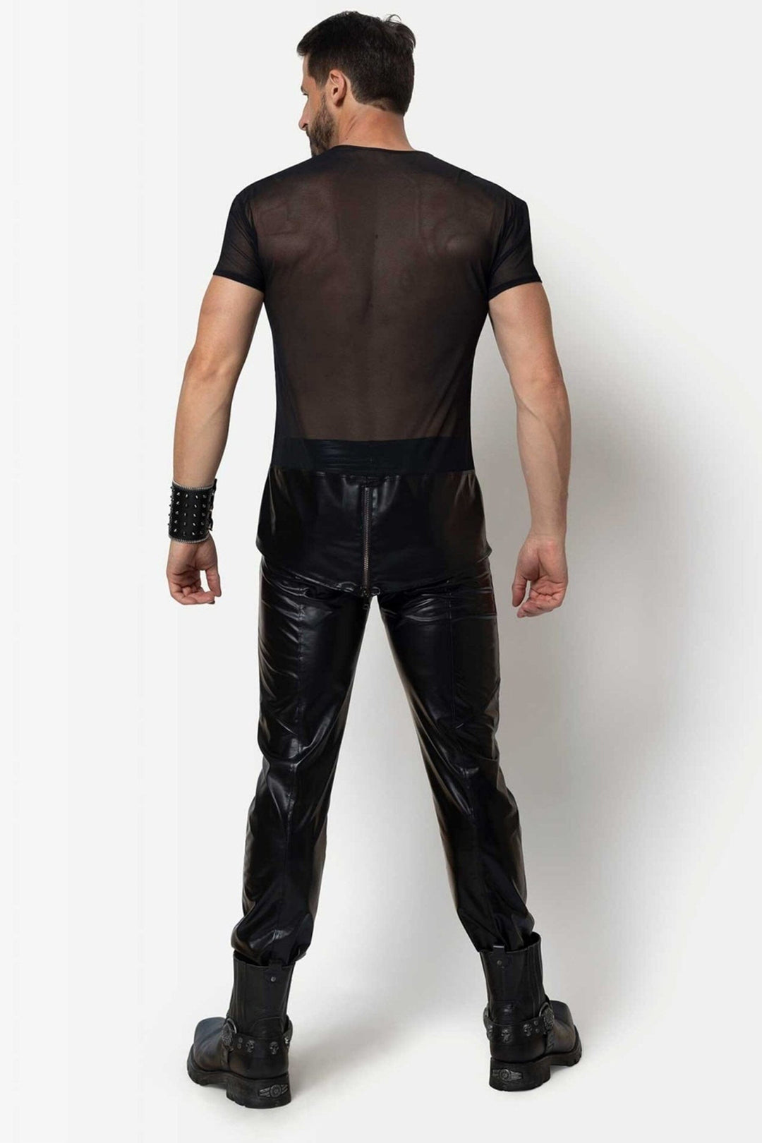 L'HOMME JOSS Wetlook Pants in Black 