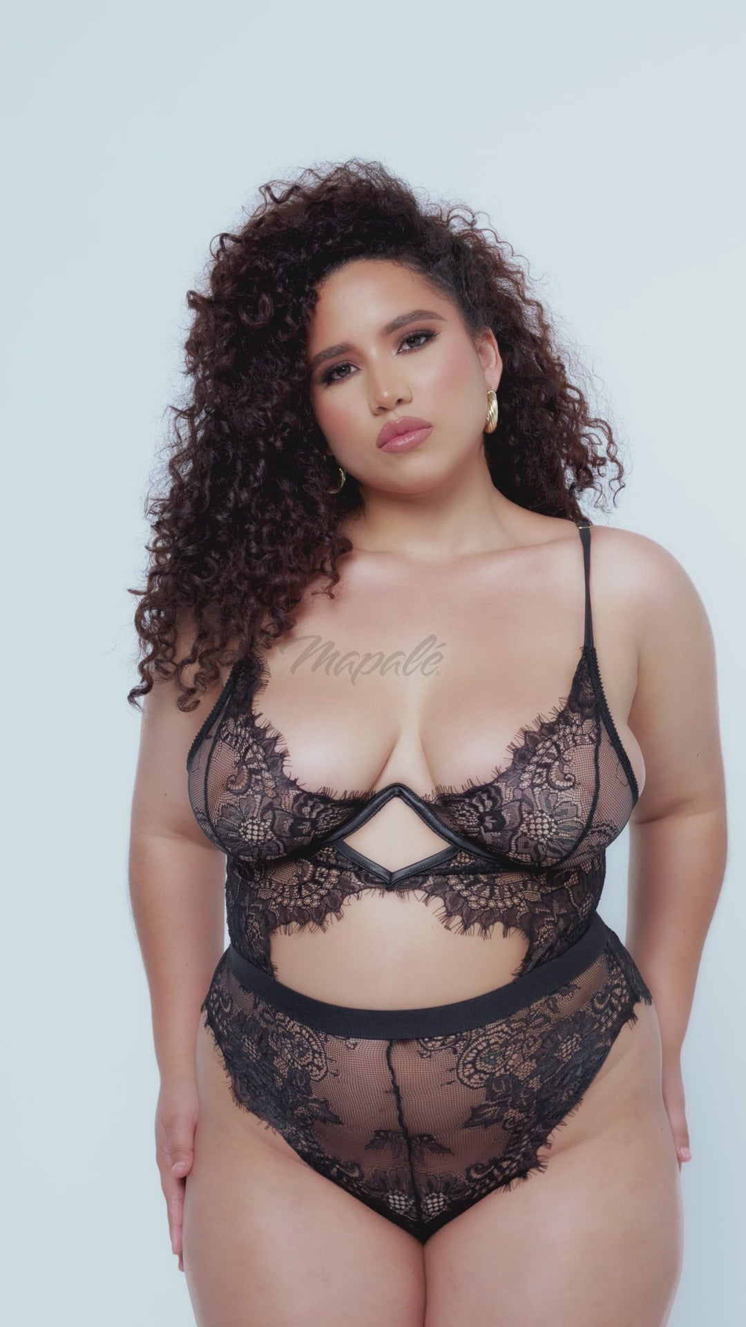 Eyelash Lace Underwire Bodysuit | Plus Size