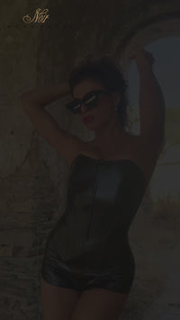 Noir Handmade Mysteria Power Wetlook Corset in Black 