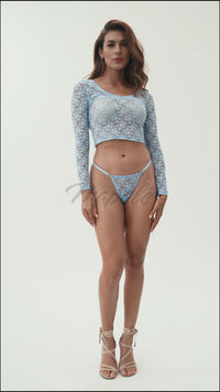 2-Piece Set with Long-Sleeved Crop Top