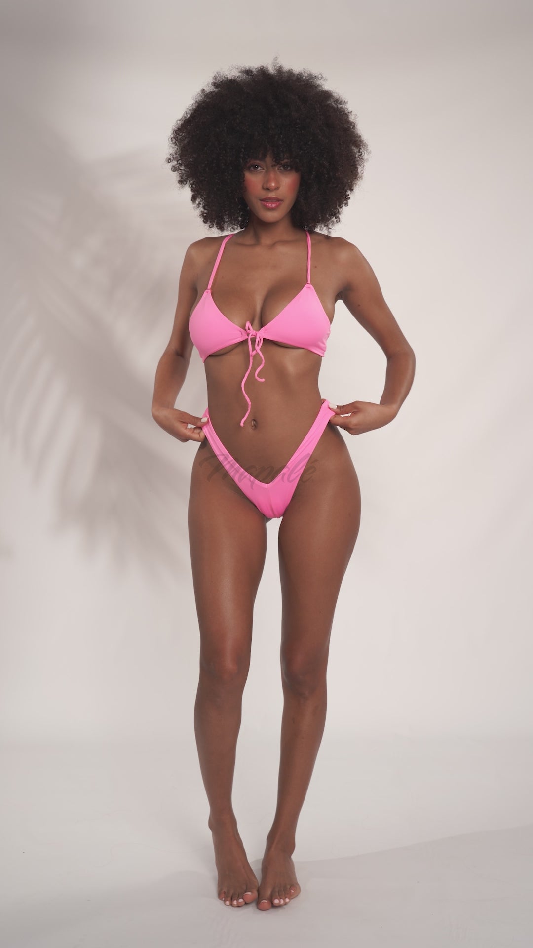 Two Piece Swimsuit with Underboob Design