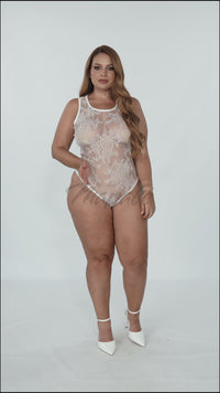 Lace Teddy with Alluring Lace-Up Back