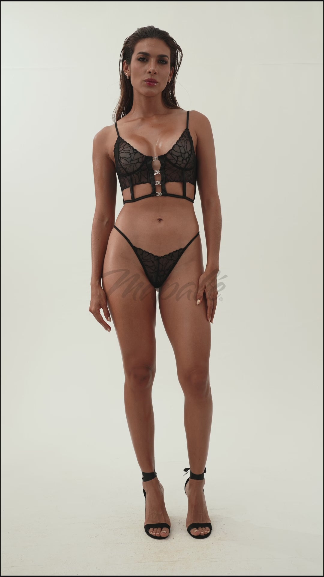 Sculpted Lace & Buckle Two-Piece Set