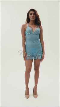 Mesh Babydoll with Eyelash Lace Trims