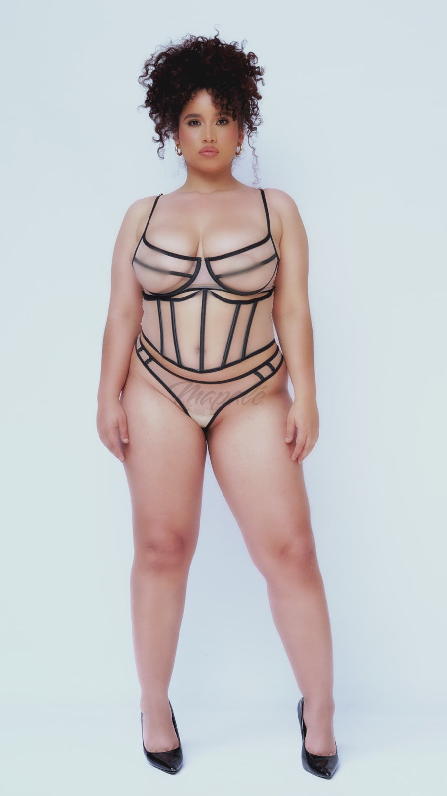 Illusionary Nude Three Piece Set