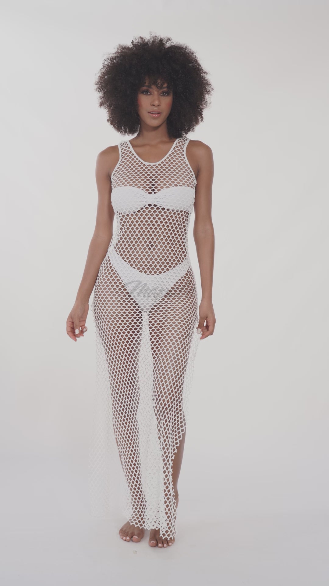 Fishnet Cover Up with Side Slits